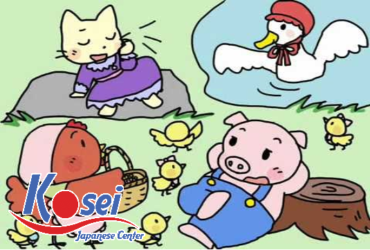 học tiếng nhật qua truyện cổ tích gà mái và lúa mì